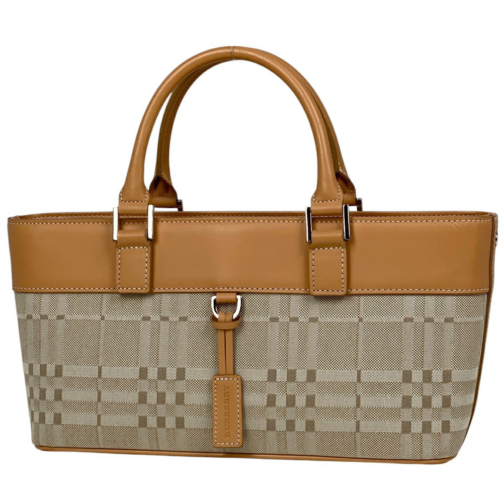 Burberry logo handbag check canvas beige